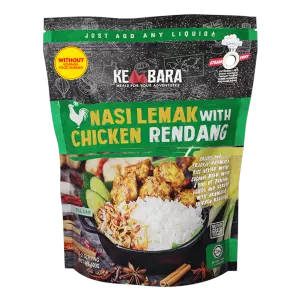 Nasi Lemak with Chicken Rendang